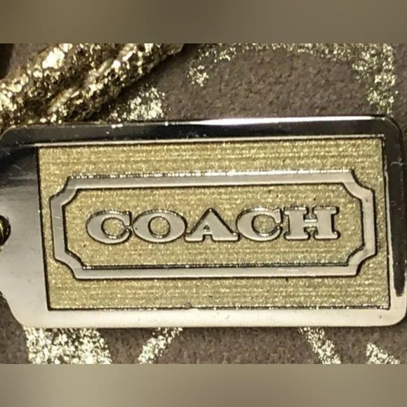 Coach Women's Darlene Tan/Gold Suede Signature Slide Slippers Size 9 NWOT - Picture 9 of 11